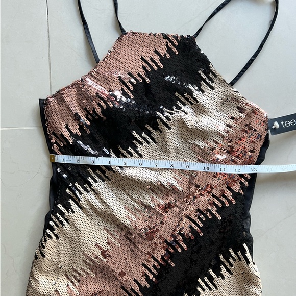 NWT Black and Copper Sequin Dress-Size 5/6 - Picture 5 of 9